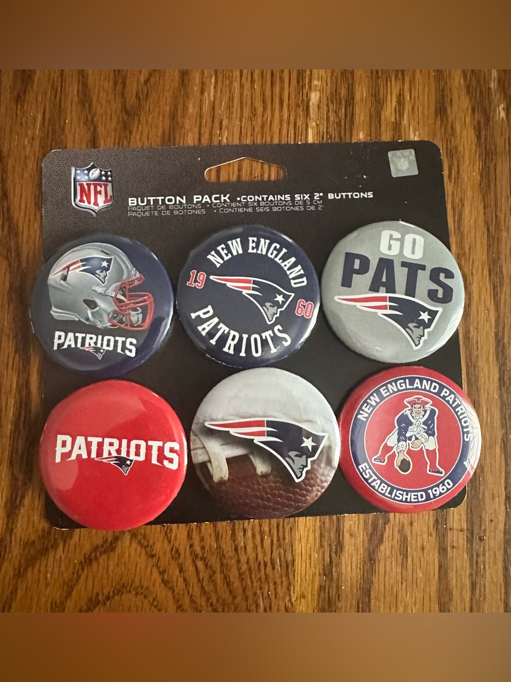 WinCraft officially licensed NFL New England Patriots 6-pack button set